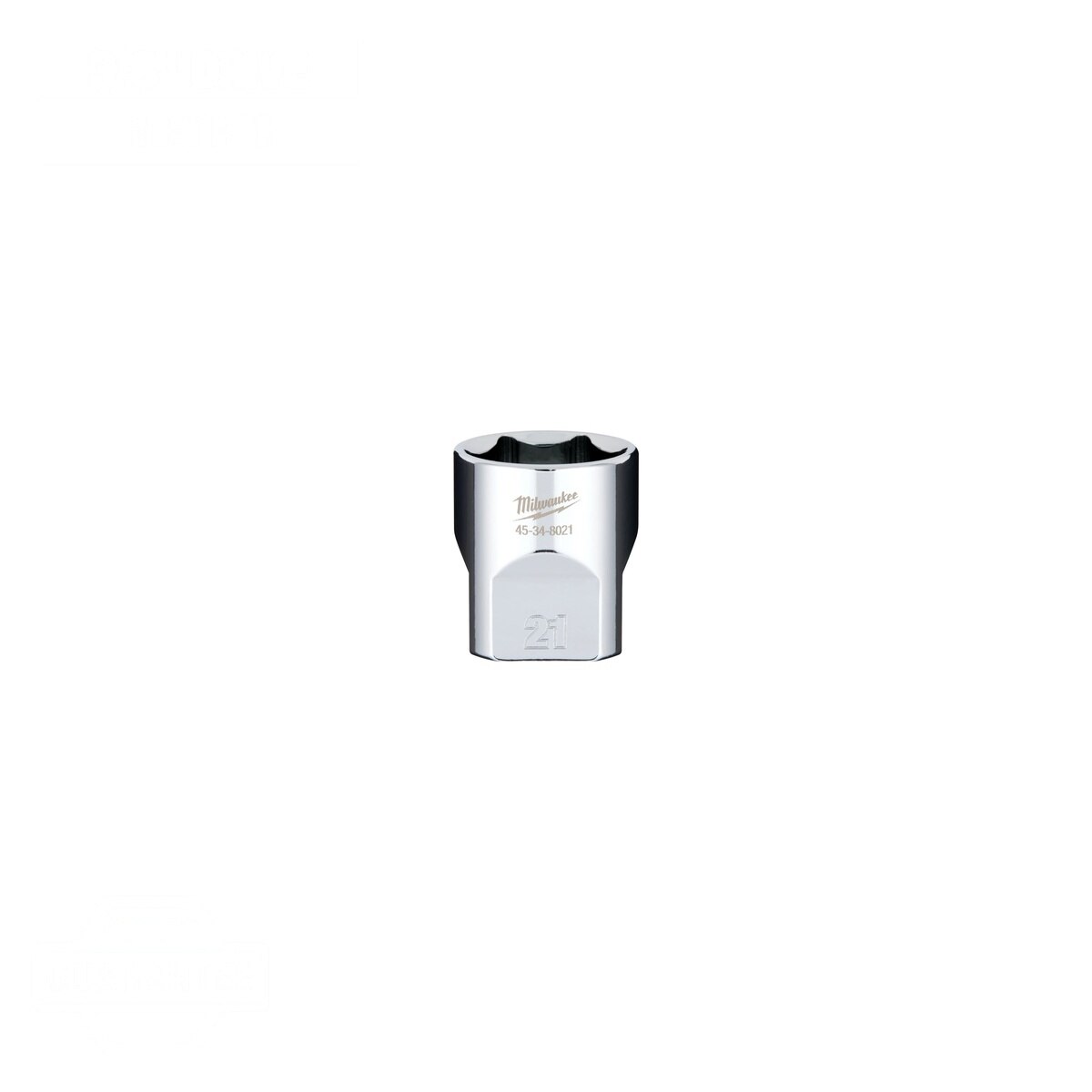 Milwaukee 45-34-8021 3/8" Drive 21mm 6 Point Chrome Socket with Four Flat Sides