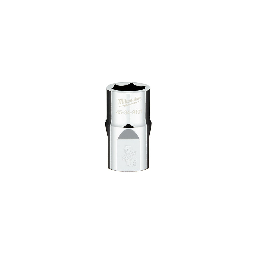 Milwaukee 45-34-9101 1/2" Drive 9/16" SAE 6-Point Socket with FOUR FLAT™ Sides