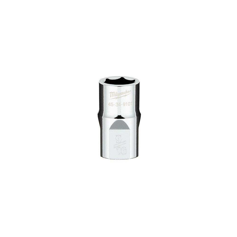 Milwaukee 45-34-9101 1/2" Drive 9/16" SAE 6-Point Socket with FOUR FLAT™ Sides