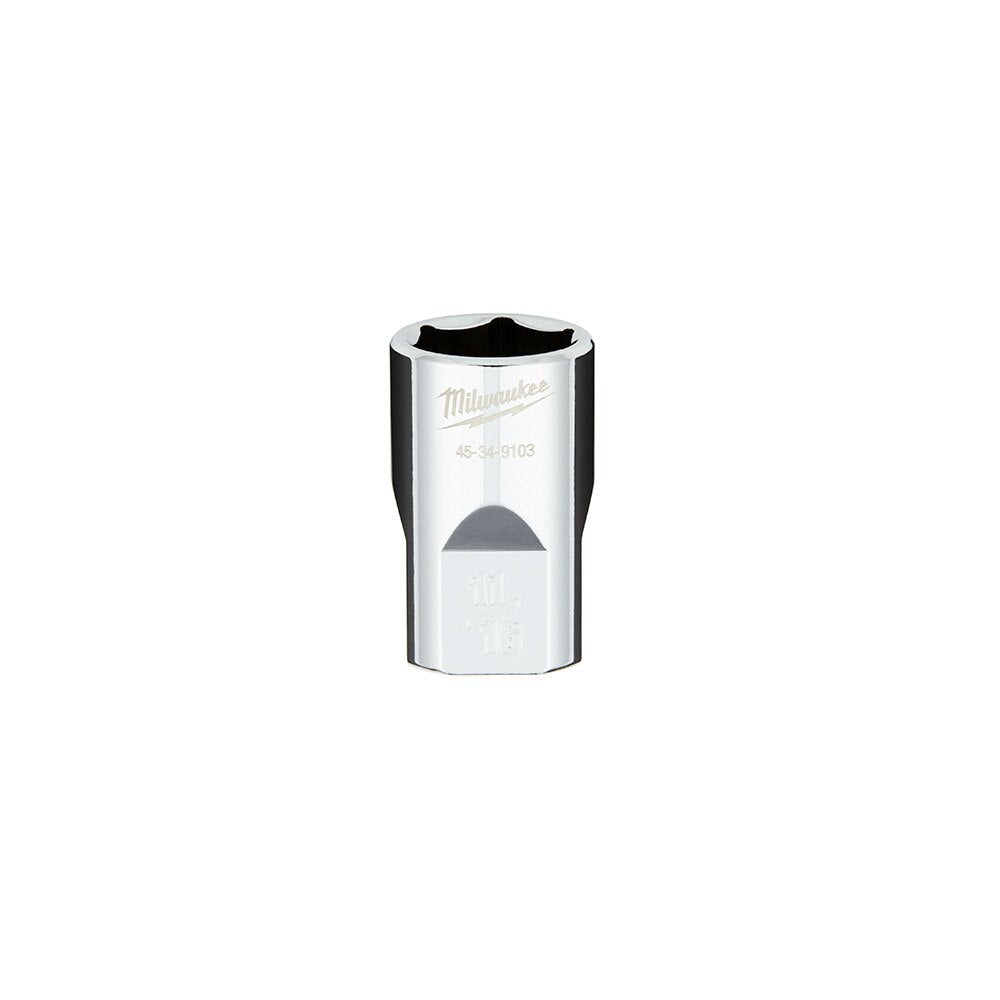 Milwaukee 45-34-9103 1/2" Drive 11/16" SAE 6-Point Socket with FOUR FLAT™ Sides