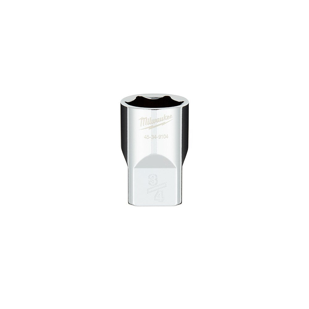 Milwaukee 45-34-9104 1/2" Drive 3/4" SAE 6-Point Socket with FOUR FLAT™ Sides