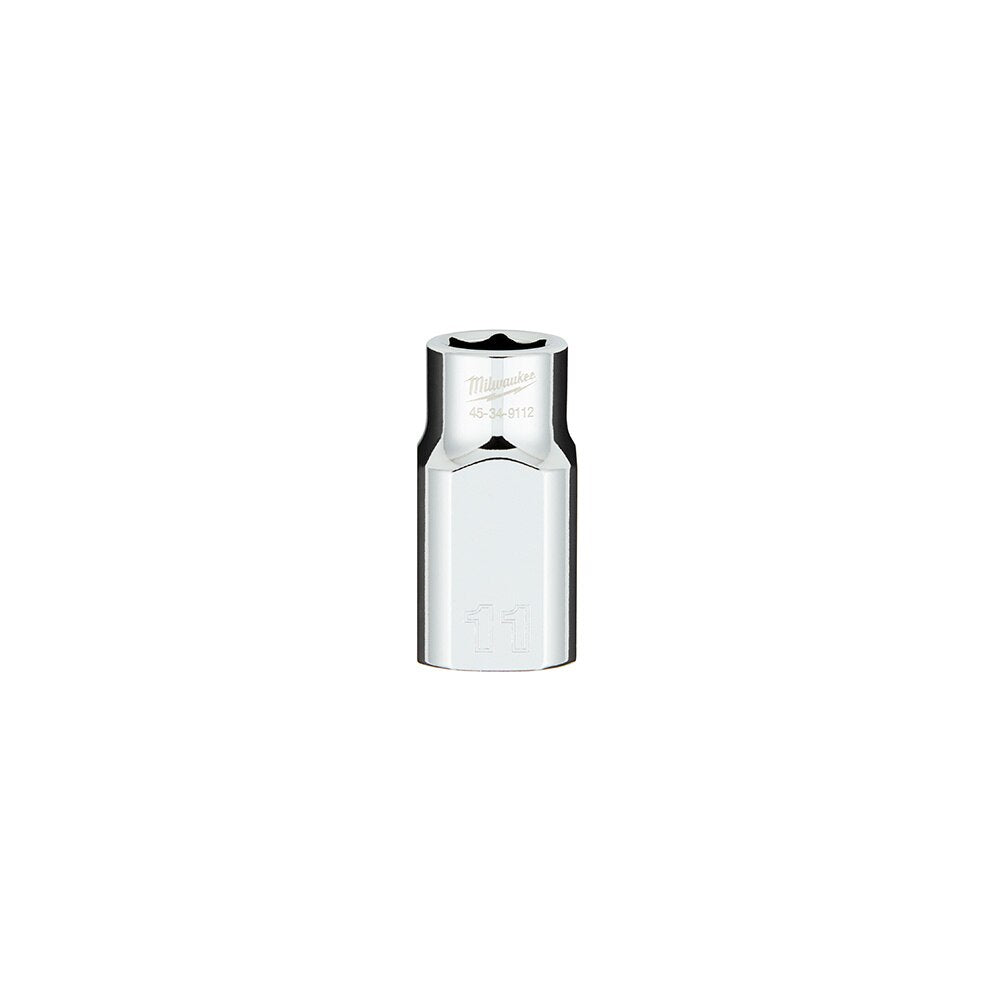 Milwaukee 45-34-9112 1/2" Drive 11mm Metric 6-Point Socket with FOUR FLAT™ Sides