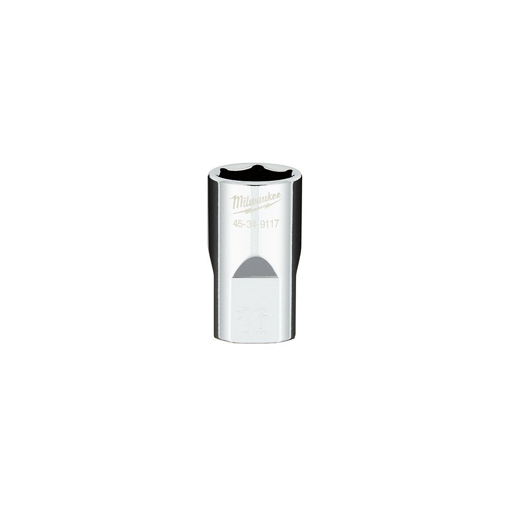 Milwaukee 45-34-9117 1/2" Drive 16mm Metric 6-Point Socket with FOUR FLAT™ Sides