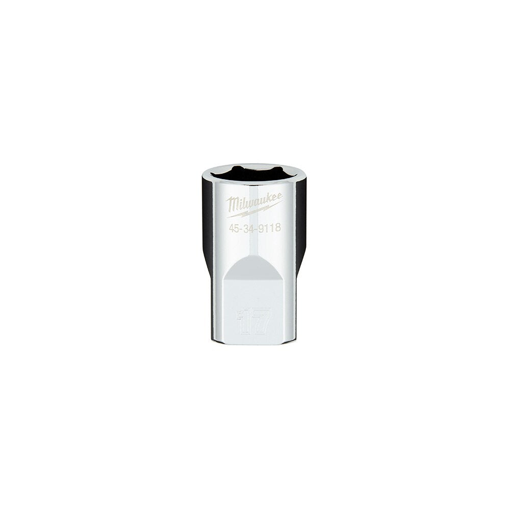 Milwaukee 45-34-9118 1/2" Drive 17mm Metric 6-Point Socket with FOUR FLAT™ Sides