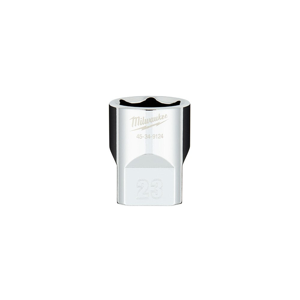Milwaukee 45-34-9124 1/2" Drive 23mm Metric 6-Point Socket with FOUR FLAT™ Sides