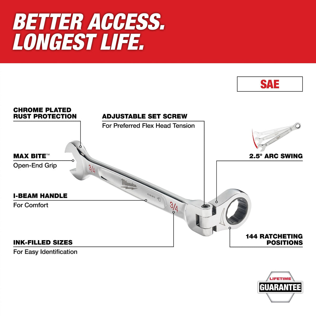 Milwaukee 45-96-9815 9/16in. Flex Head Combination Wrench - 2