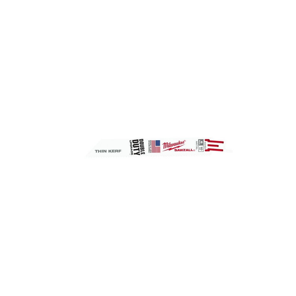 Milwaukee 48-00-5092 6" x 10TPI Bi-Metal Super Sawzall Blade 5-Pack