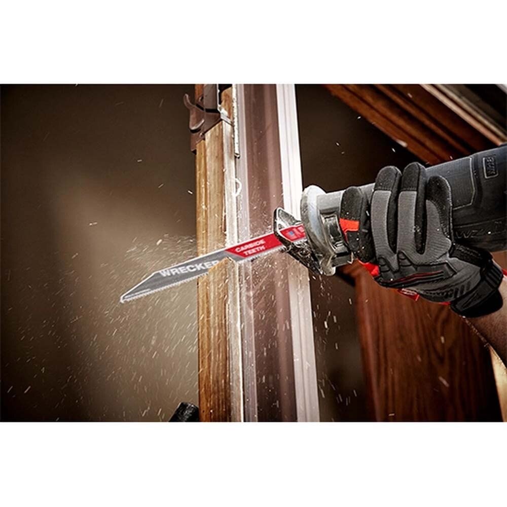 Milwaukee 48-00-5243 12" 6 TPI Wrecker Sawzall Blade with Carbide Teeth - 3