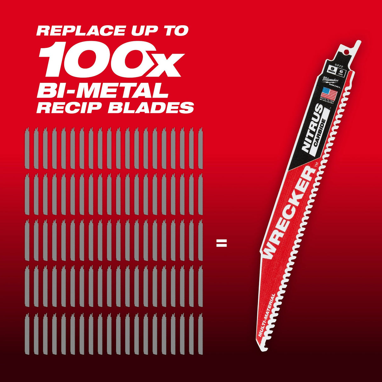 Milwaukee 48-00-5373 12" 6TPI The Wrecker with Nitrus Carbide 3PK - 4