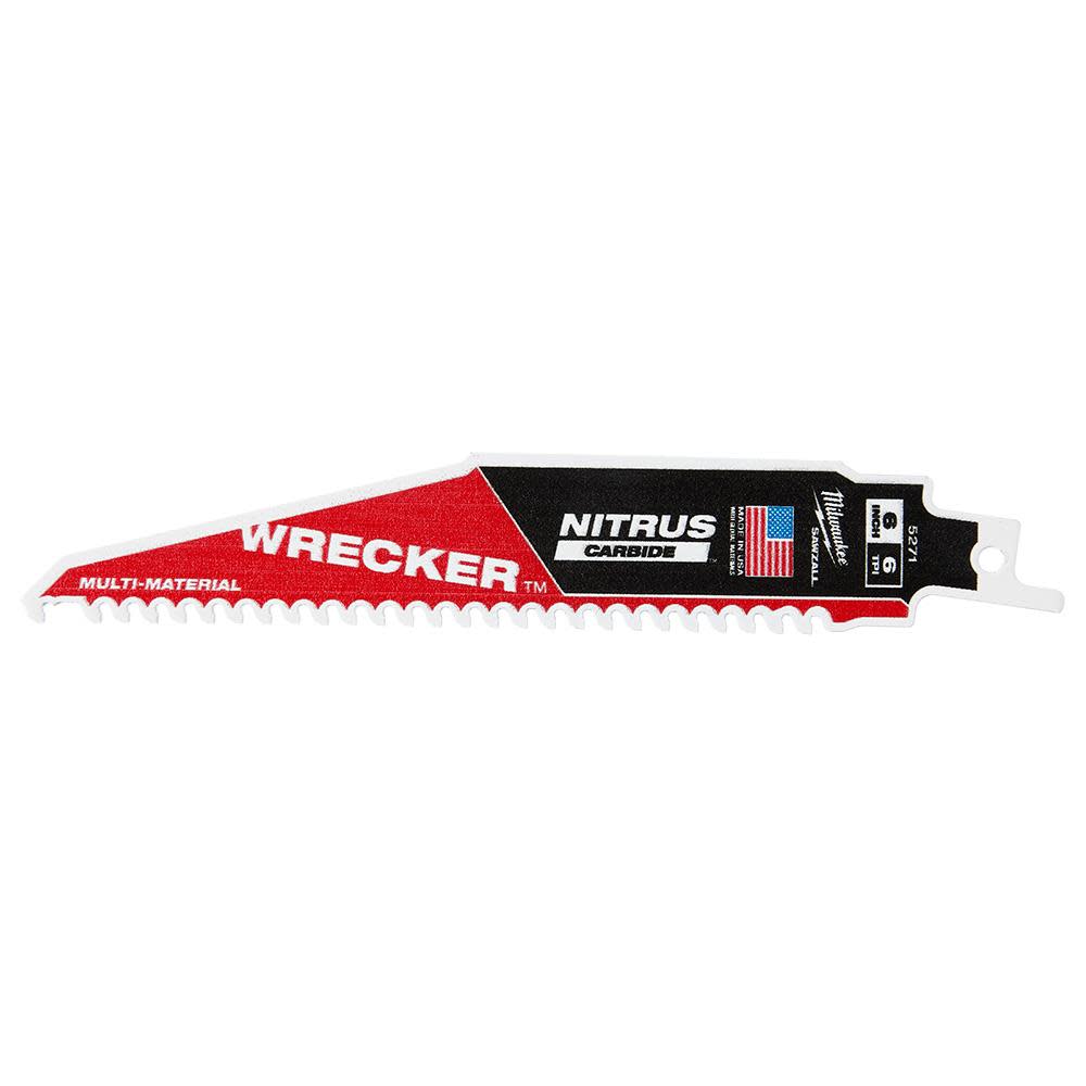 Milwaukee 48-00-5571 6" 6TPI The Wrecker with Nitrus Carbide 5PK