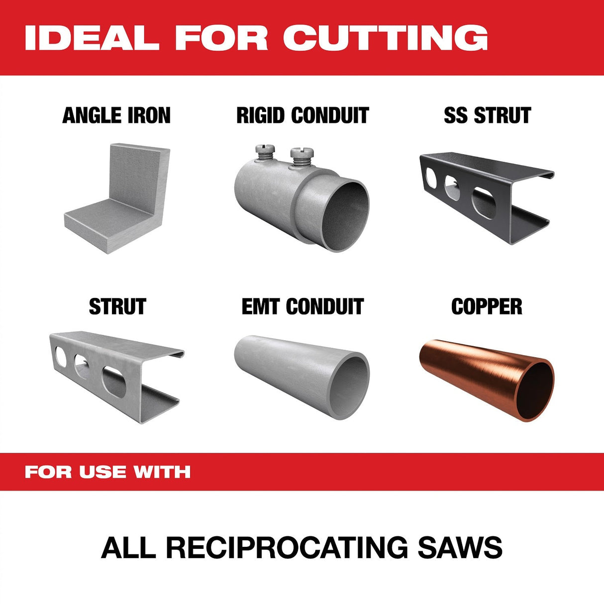 Milwaukee 48-00-6252 9" Reciprocating Saw Blade10TPI The TORCH with NITRUS CARBIDE Teeth for Medium Metal 1PK - 2