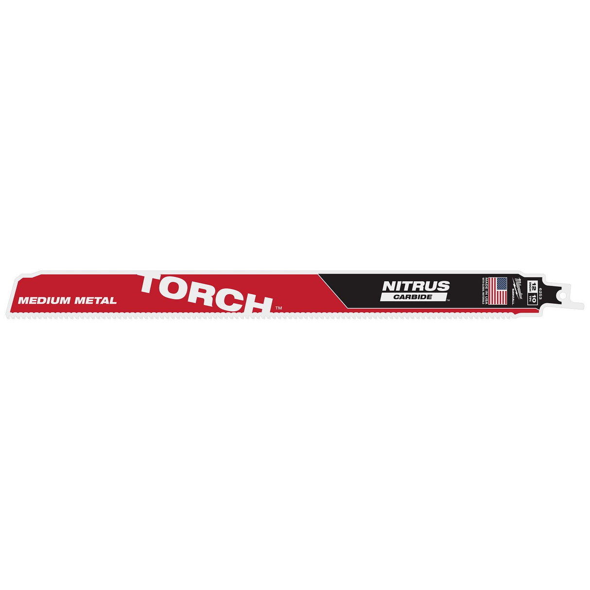 Milwaukee 48-00-6253 12" Reciprocating Saw Blade 10TPI The TORCH with NITRUS CARBIDE Teeth for Medium Metal 1PK
