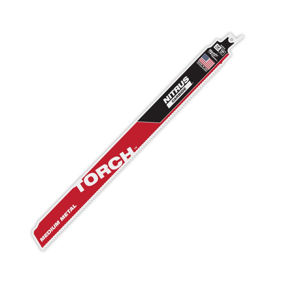 Milwaukee 48-00-6253 12" Reciprocating Saw Blade 10TPI The TORCH with NITRUS CARBIDE Teeth for Medium Metal 1PK - 14