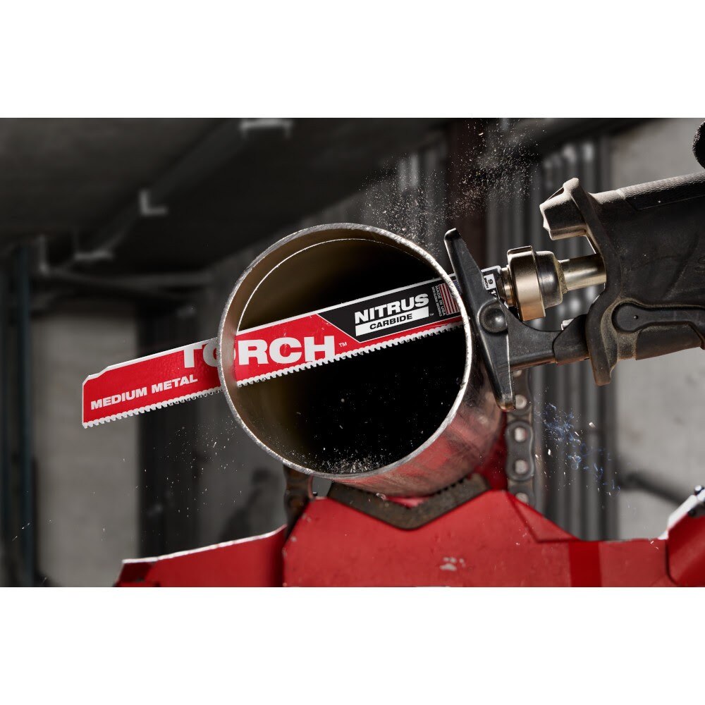 Milwaukee 48-00-6553 12" Reciprocating Saw Blade 10TPI The TORCH with NITRUS CARBIDE Teeth for Medium Metal 5PK - 9
