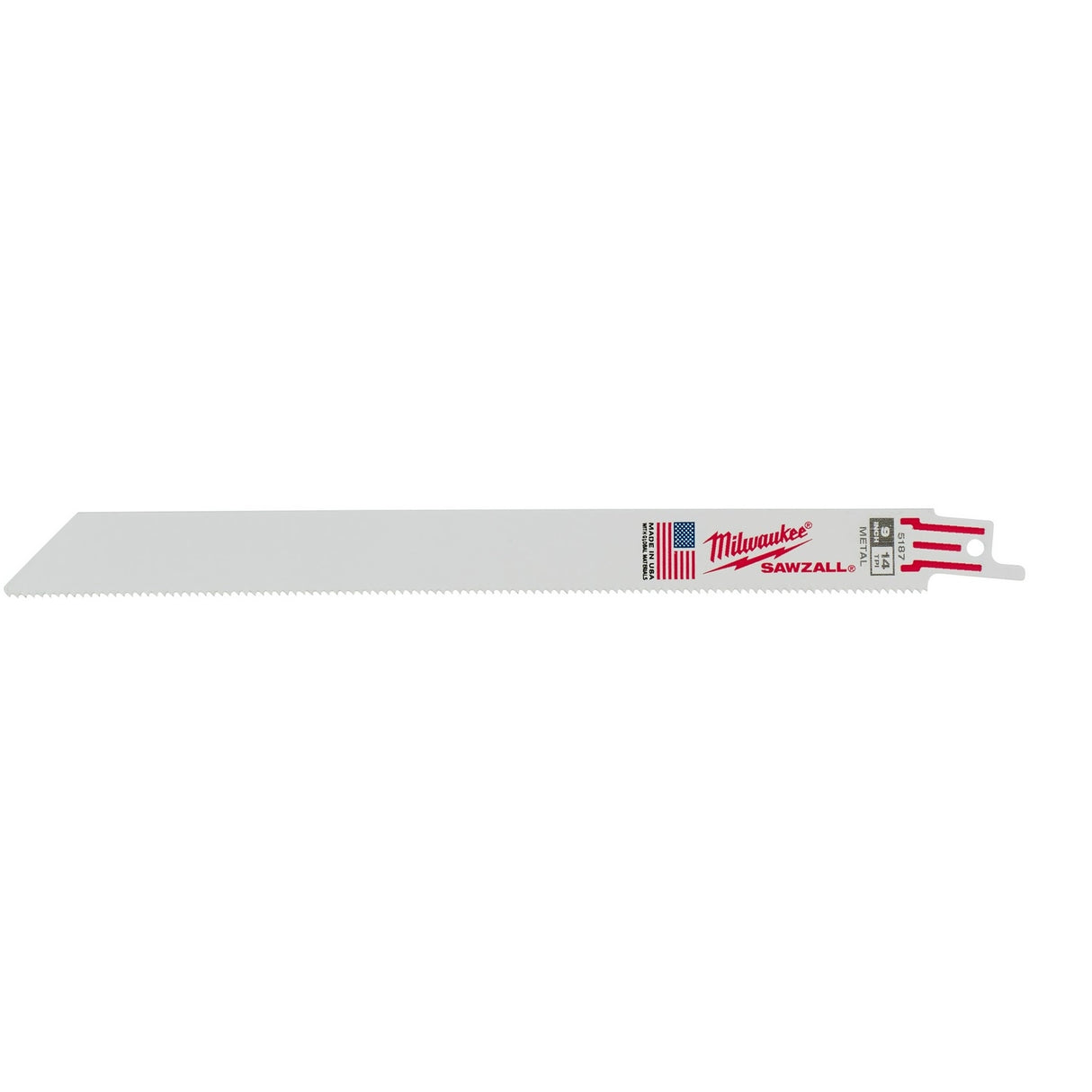 Milwaukee 48-01-2187 9" 14 TPI Thin Kerf Sawzall Reciprocating Saw Blades for Medium Metal