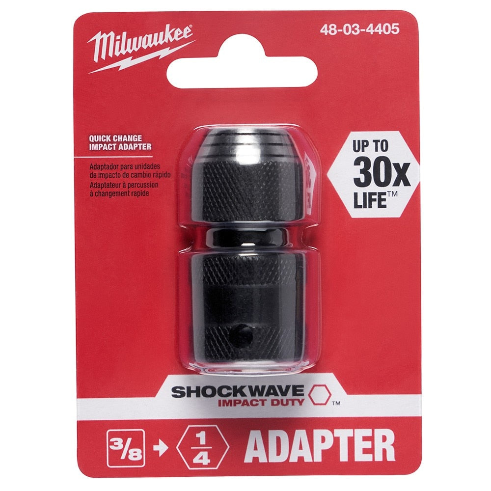 Milwaukee 48-03-4405 SHOCKWAVE 3/8 SQ TO 1/4 Hex Impact Adapter - 2