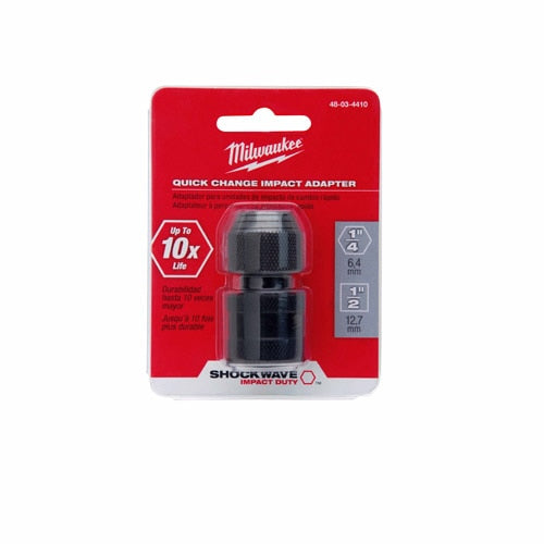Milwaukee 48-03-4410 SHOCKWAVE 1/2 SQ TO 1/4 Hex Impact Adapter - 3