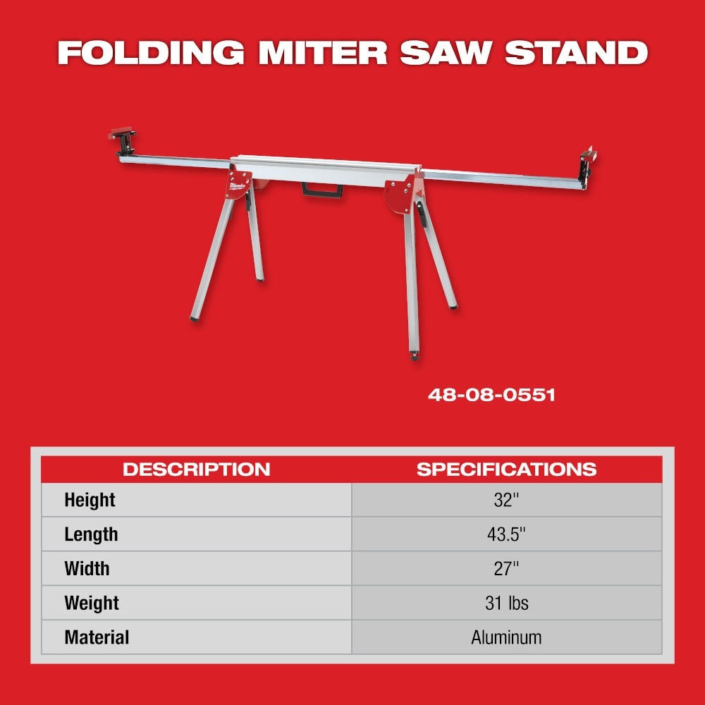 Milwaukee 48-08-0551 Folding Miter Saw Stand - 5