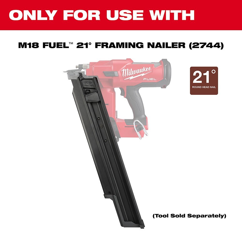 Milwaukee 48-08-2744 21 Degree Framing Nailer Extended Capacity Magazine - 2