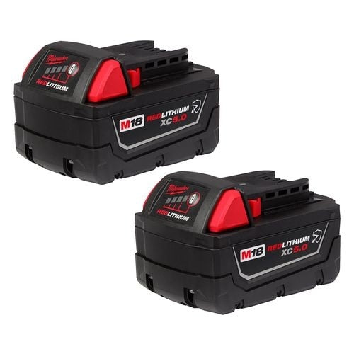 Milwaukee 48-11-1852R M18 REDLITHIUM XC5.0 Resistant 18V 5.0Ah Battery Pack (2 Pack)