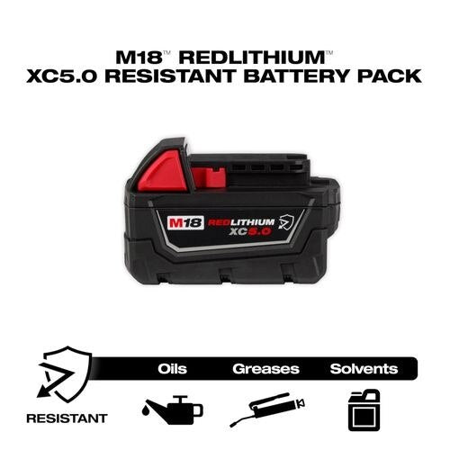Milwaukee 48-11-1852R M18 REDLITHIUM XC5.0 Resistant 18V 5.0Ah Battery Pack (2 Pack) - 2