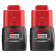 Milwaukee 48-11-2411 M12 REDLITHIUM Compact Battery Two Pack