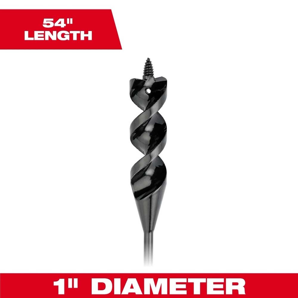 Milwaukee 48-13-8285 1" x 54" Flexible Cable Auger Bit for Drilling - 4