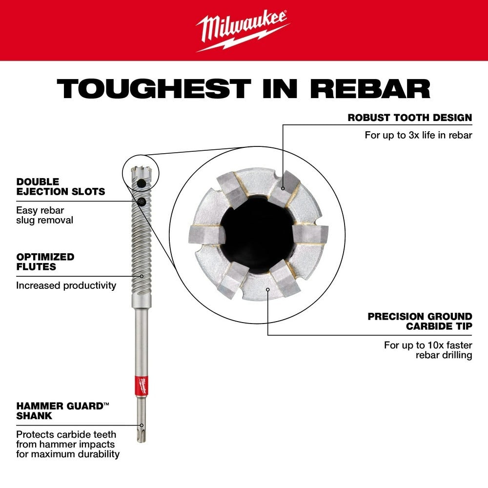 Milwaukee 48-20-6727 SDS PLUS 7/8" X 12" Rebar Cutter - 5