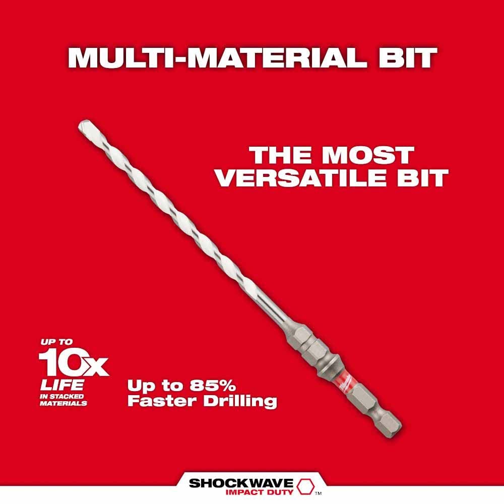 Milwaukee 48-20-8877 SHOCKWAVE Impact Duty Carbide Multi-Material Drill Bit Screw Install Set - 7PC - 7