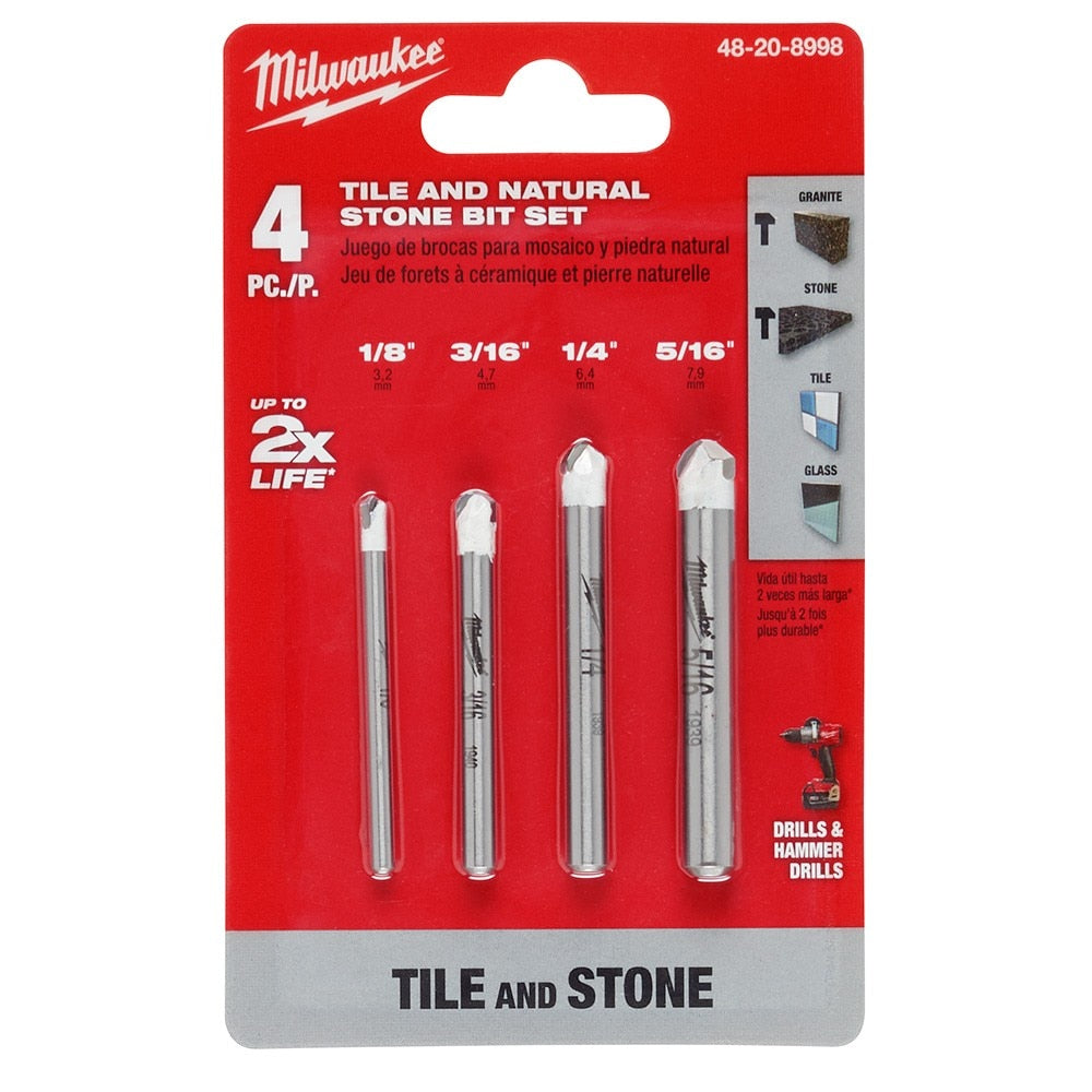 Milwaukee 48-20-8998 4PC Natural Stone Bit Set - 2