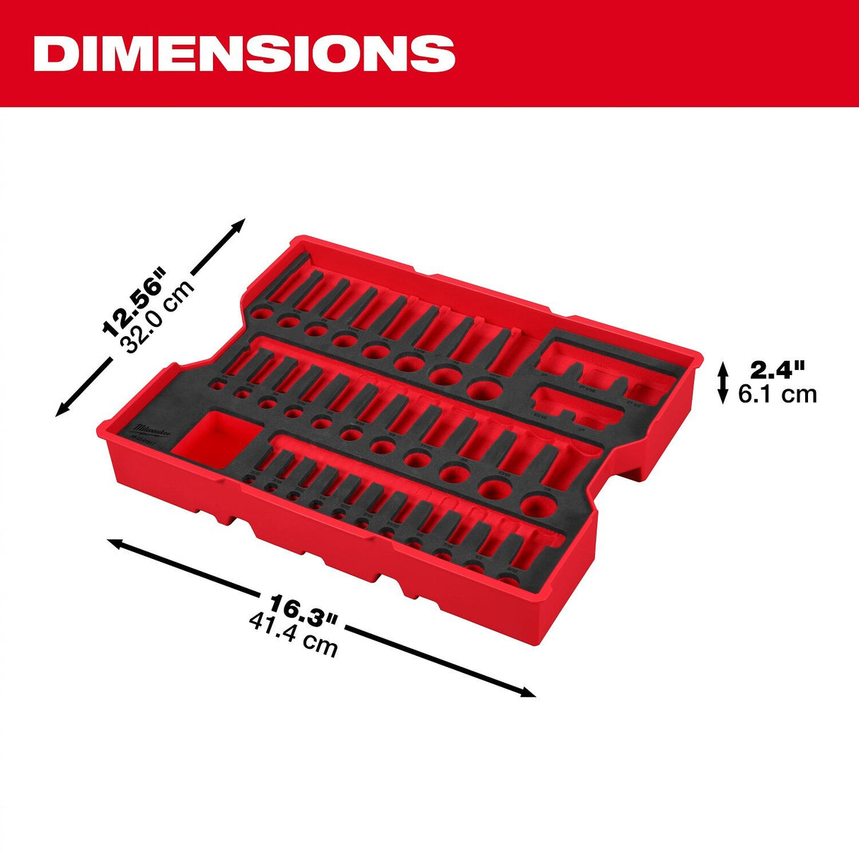Milwaukee 48-22-0151 SAE 1/4" 3/8" 1/2" Drive Socket Set with Tray for PACKOUT Drawers (65 Piece) - 4