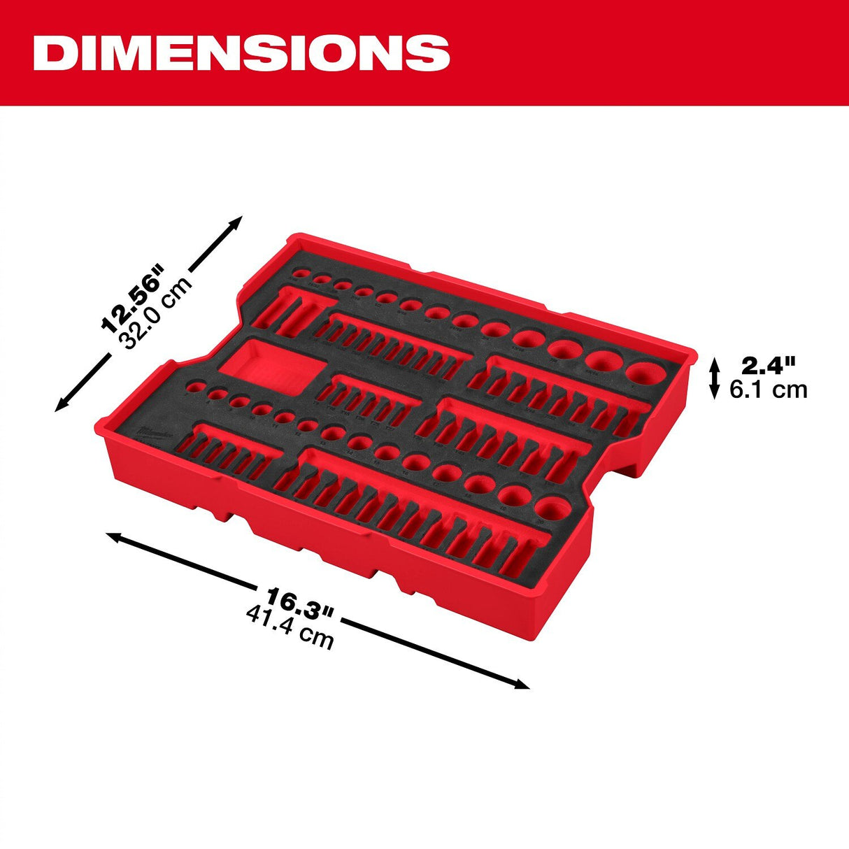 Milwaukee 48-22-0152 1/4" and 3/8" Drive Metric SAE Torx Socket Set with Tray for PACKOUT Drawers 12.8" x 17.17" x 2.76" (77 Piece) - 5