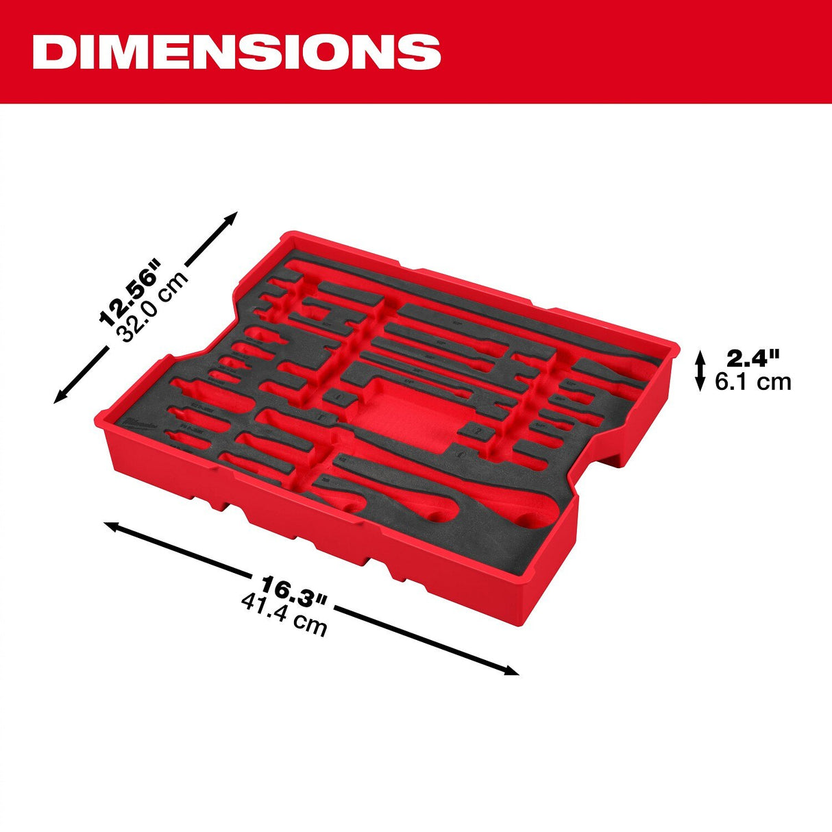 Milwaukee 48-22-0153 1/4" 3/8" 1/2" Drive Ratchet and Accessory Set with Tray for PACKOUT Drawers (23 Piece) - 4