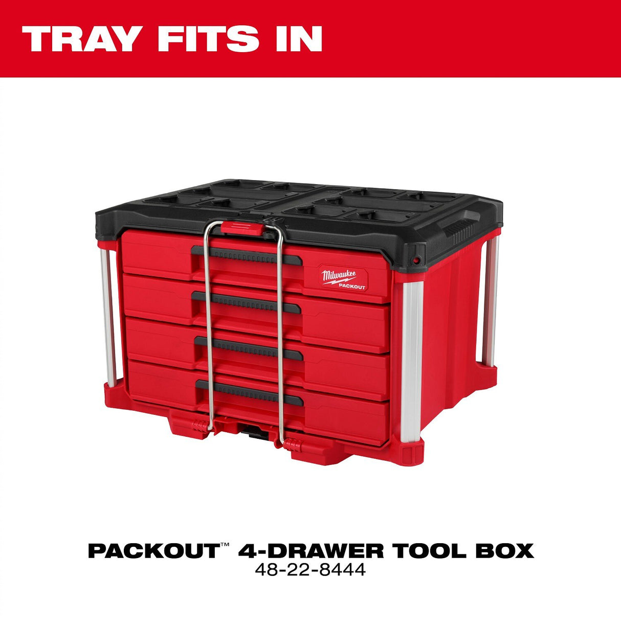 Milwaukee 48-22-0153 1/4" 3/8" 1/2" Drive Ratchet and Accessory Set with Tray for PACKOUT Drawers (23 Piece) - 5