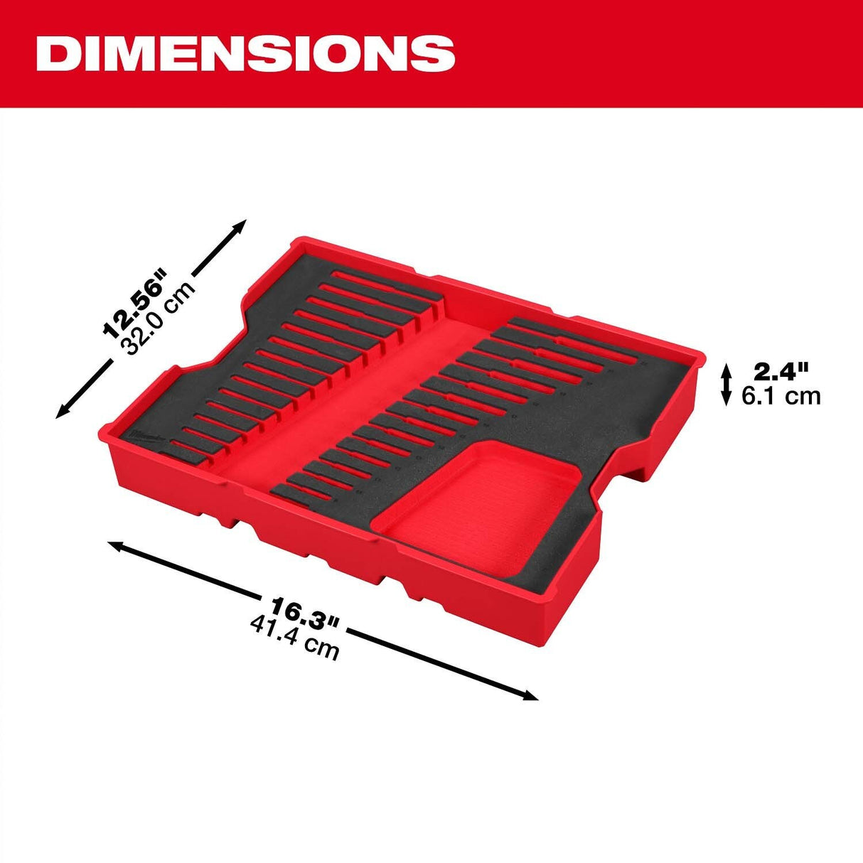 Milwaukee 48-22-0156 15pc. Metric Ratcheting Combination Wrench Set with Tray for PACKOUT Drawers - 4