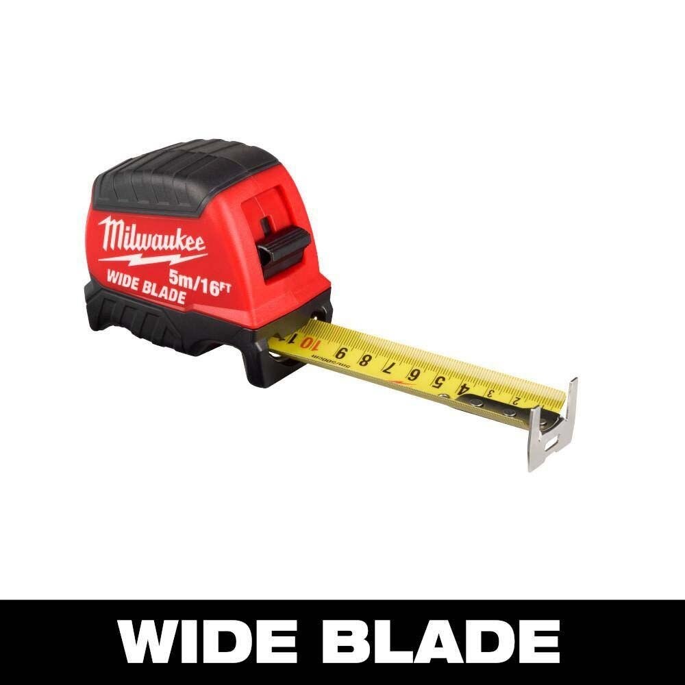 Milwaukee 48-22-1217 5m/16 ft Wide Blade Tape Measure, Metric/SAE with 16 ft Reach (1 Pack) - 2