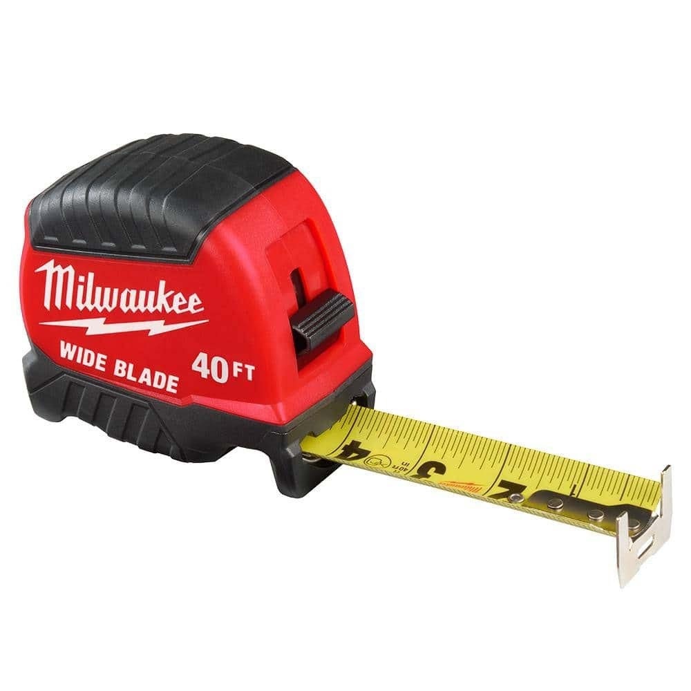 Milwaukee 48-22-1240 40 ft. Wide Blade Tape Measure with 18 ft Reach and 15 ft Standout (1 Pack)