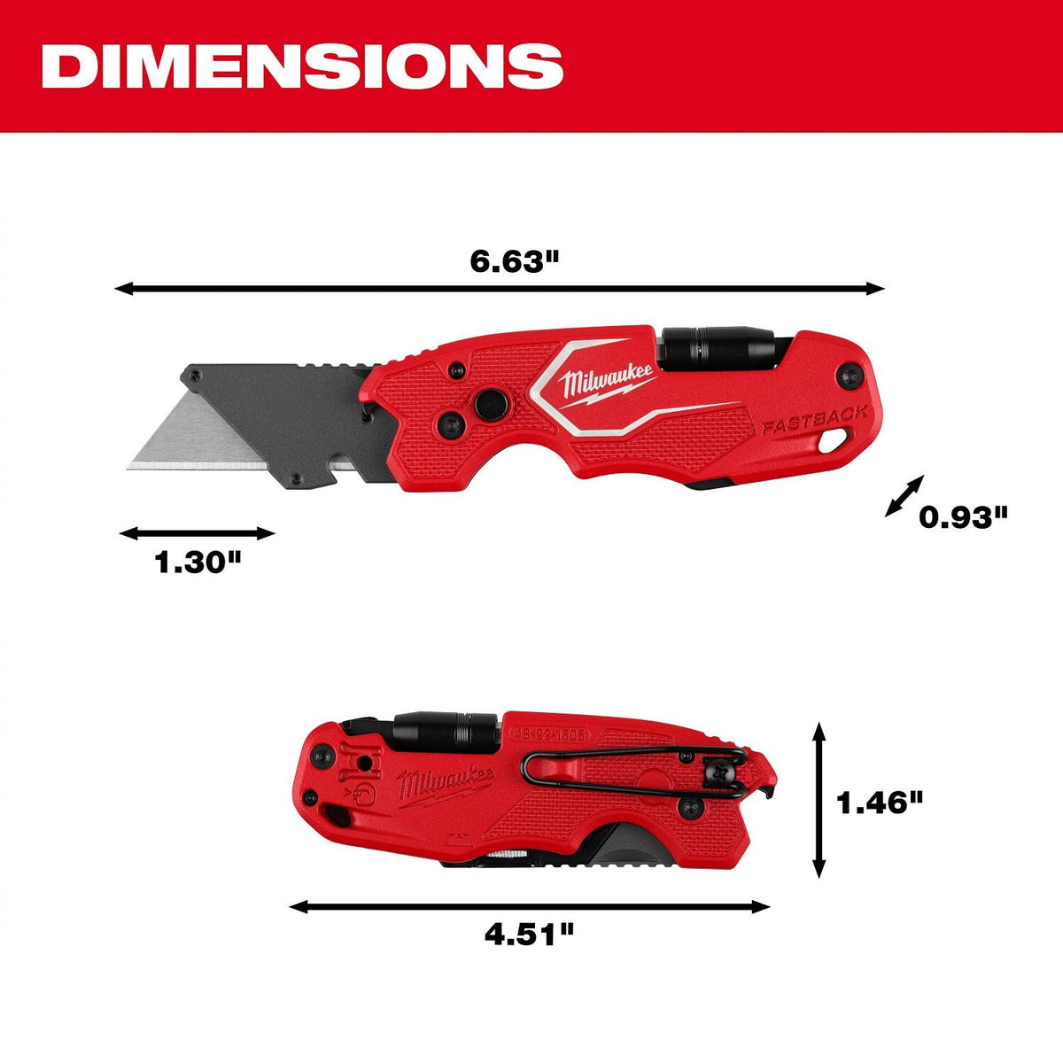 Milwaukee 48-22-1605 FASTBACK 6 in 1 Folding Utility Knife with Bit Holder and Wire Stripper - 4