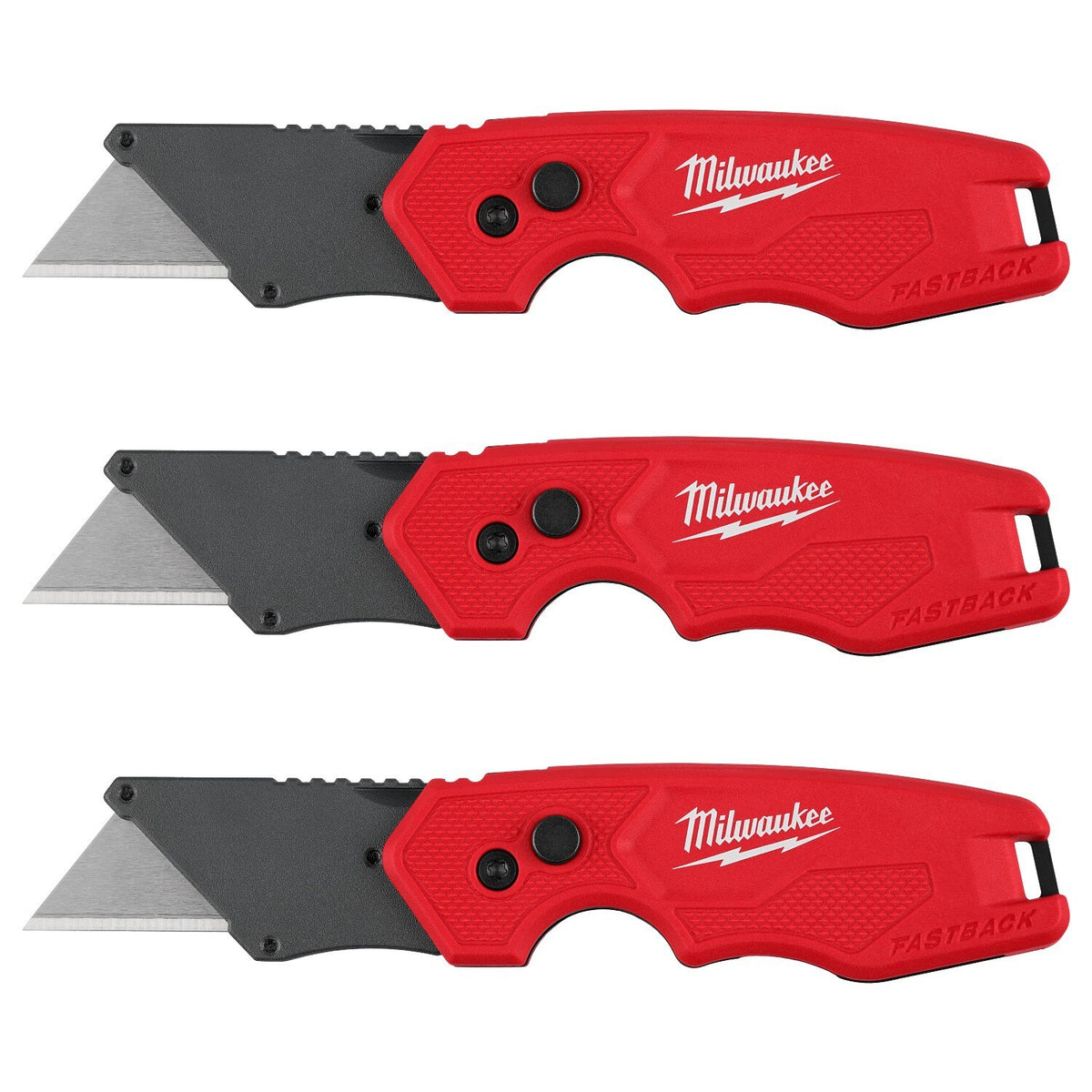 Milwaukee 48-22-1622 FASTBACK Compact Folding Utility Knives with One Handed Opening (3 Pack)