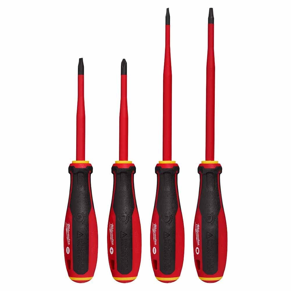 Milwaukee 48-22-2219 4pc 1000V Insulated Slim Tip Screwdriver Set - 4