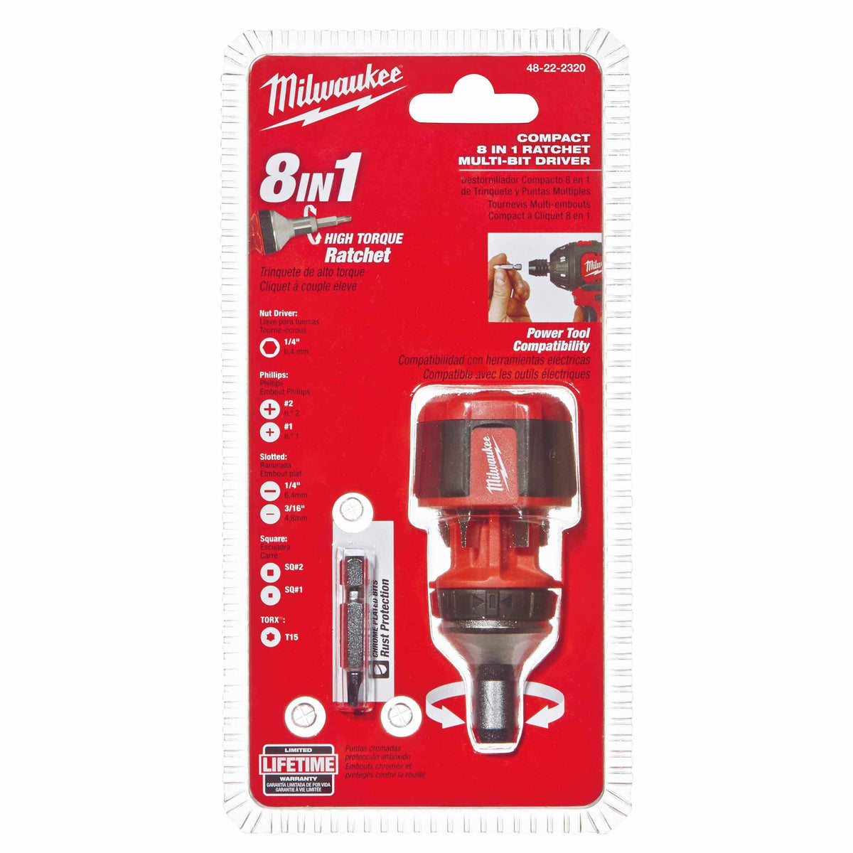 Milwaukee 48-22-2330 8-in-1 Compact Ratcheting Multi-bit Driver - 15