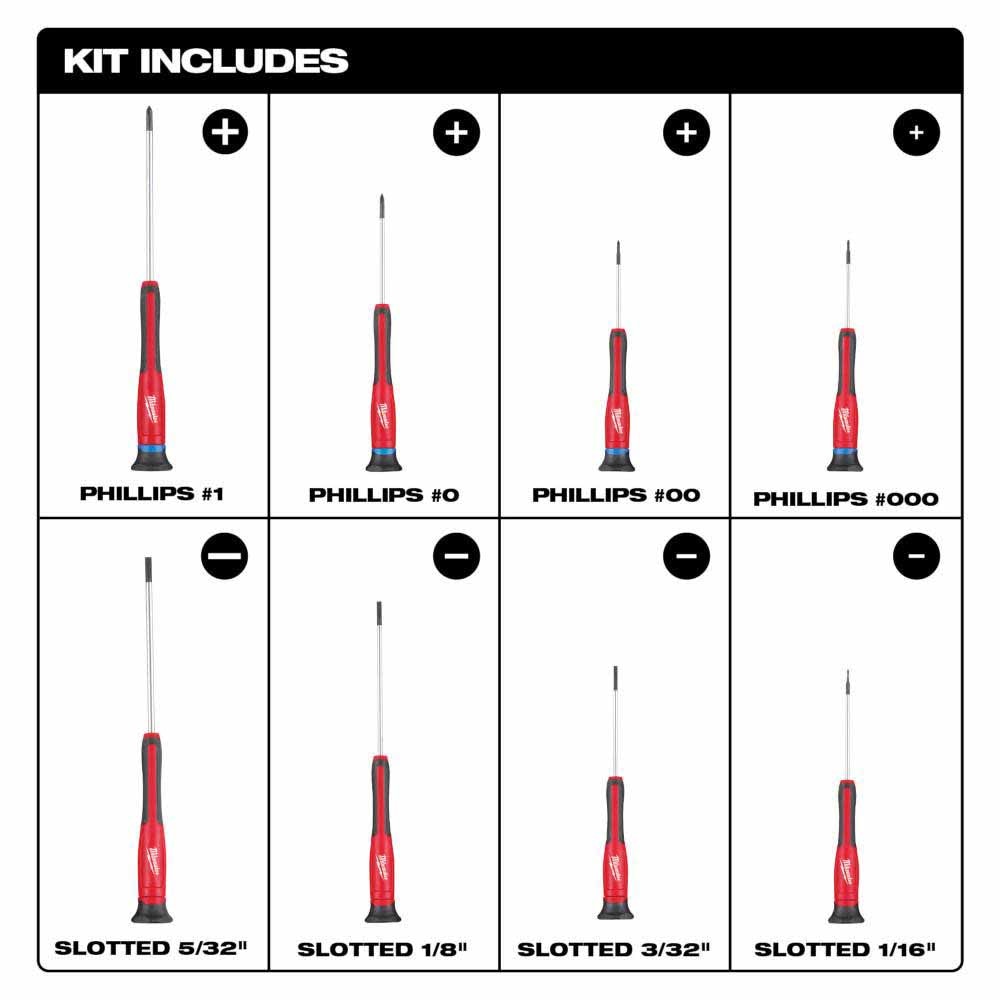 Milwaukee 48-22-2614 8PC Precision Screwdriver - 3