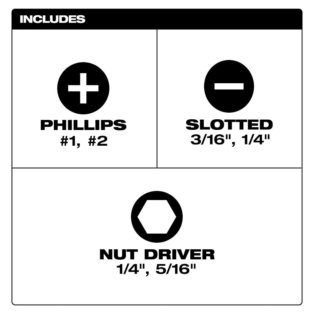 Milwaukee 48-22-2762 6-IN-1 Stubby Multi-Bit Screwdriver - 7