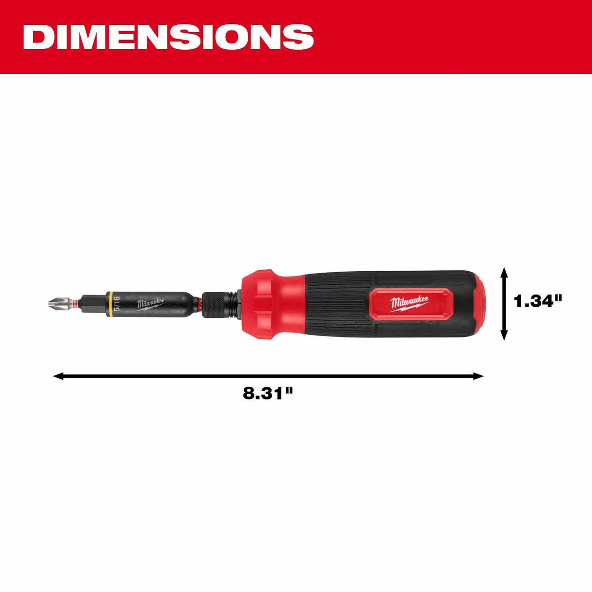 Milwaukee 48-22-2922 8-in-1 Multi-Bit and Nut Driver with Shockwave Impact Duty Bits and Nut Drivers - 4