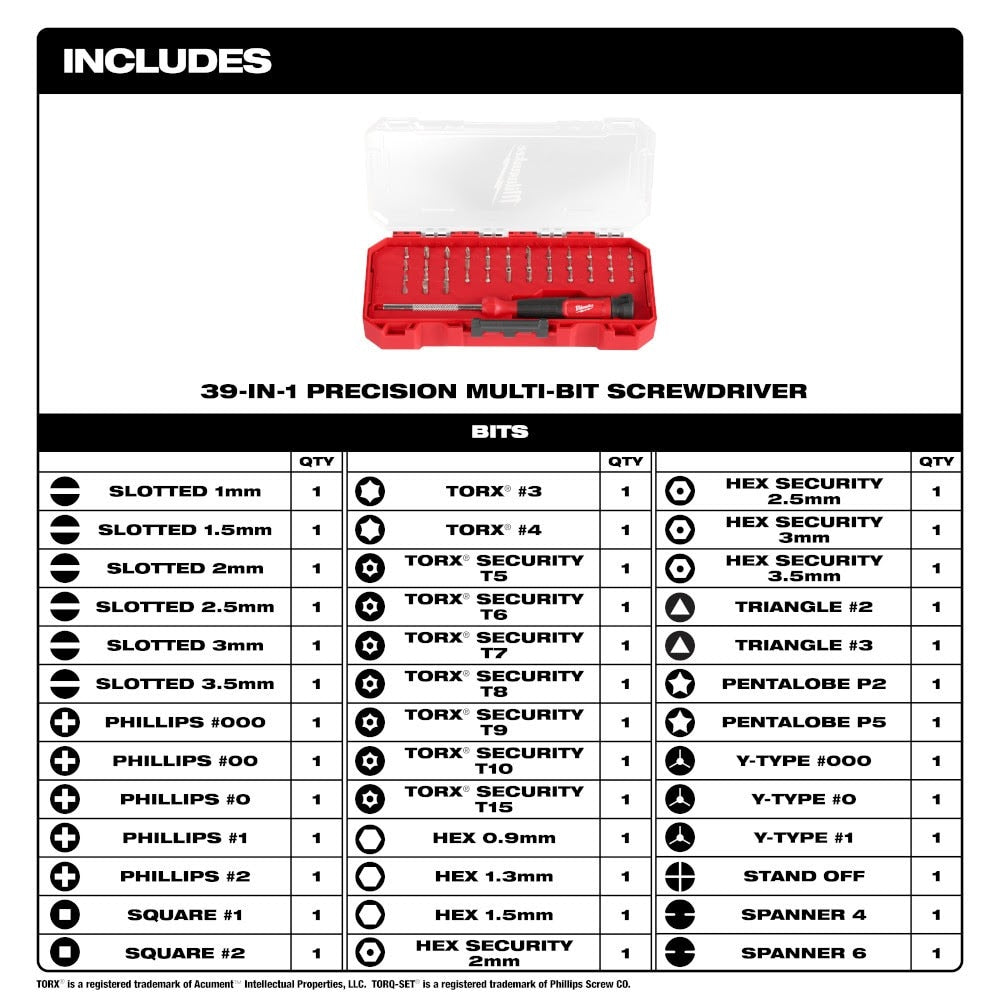 Milwaukee 48-22-2935 39-in-1 Precision Multi-Bit Screwdriver - 2