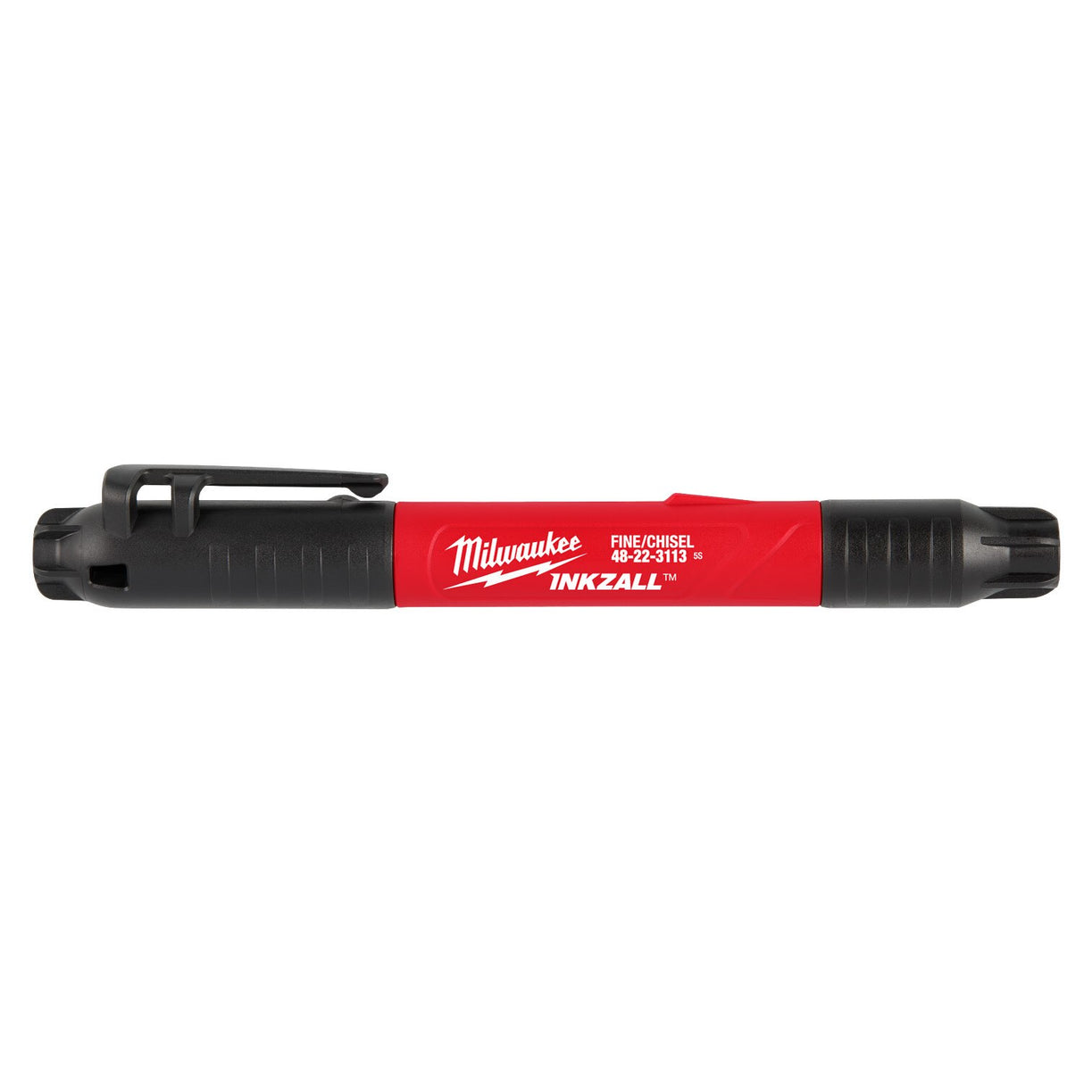 Milwaukee 48-22-3113 Double Sided Black Jobsite Marker with Fine Point and Chisel Tip - 12