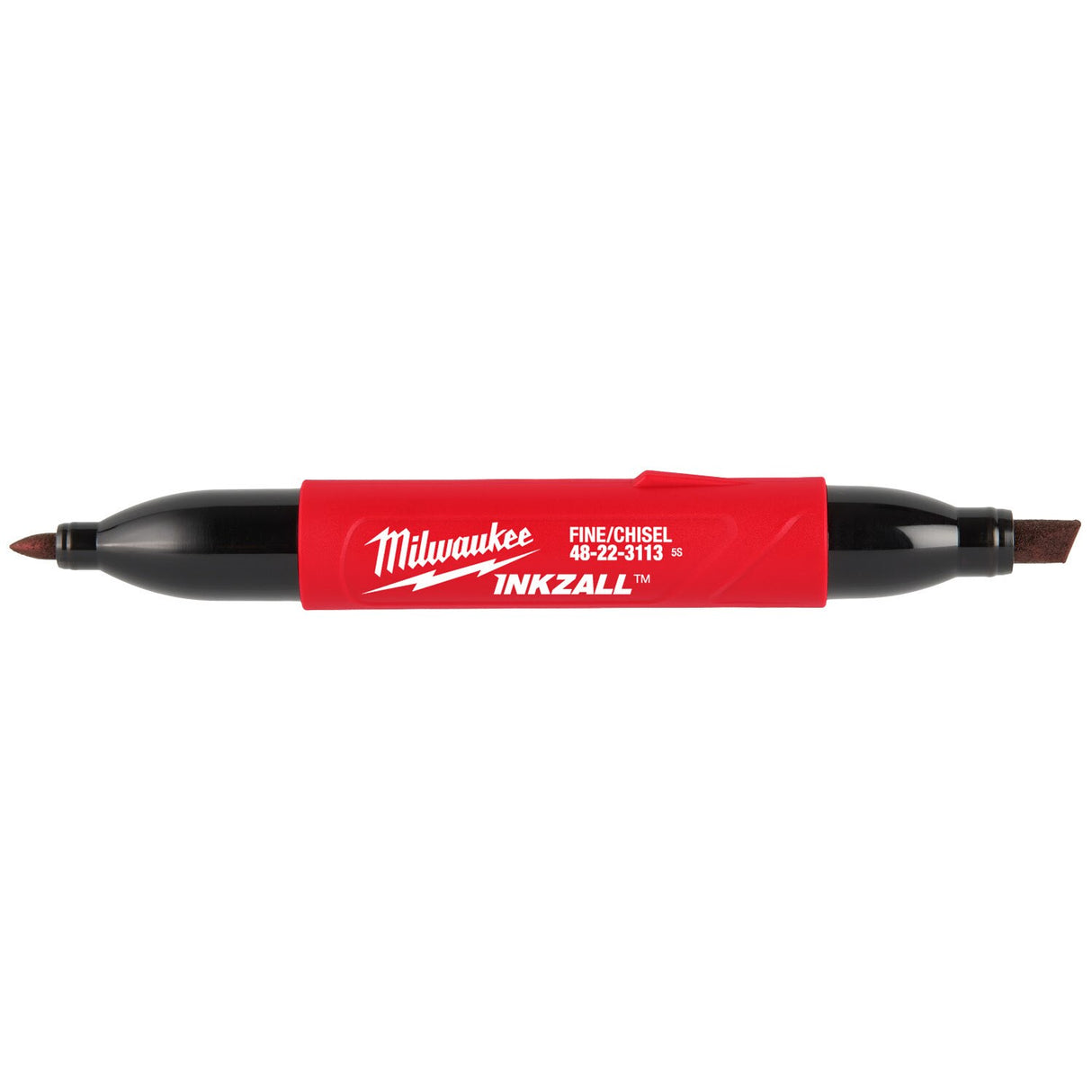 Milwaukee 48-22-3113 Double Sided Black Jobsite Marker with Fine Point and Chisel Tip - 13