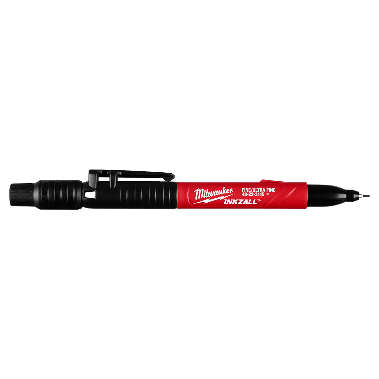 Milwaukee 48-22-3115 Double Sided Black Jobsite Marker Ultra Fine & Fine Point - 10