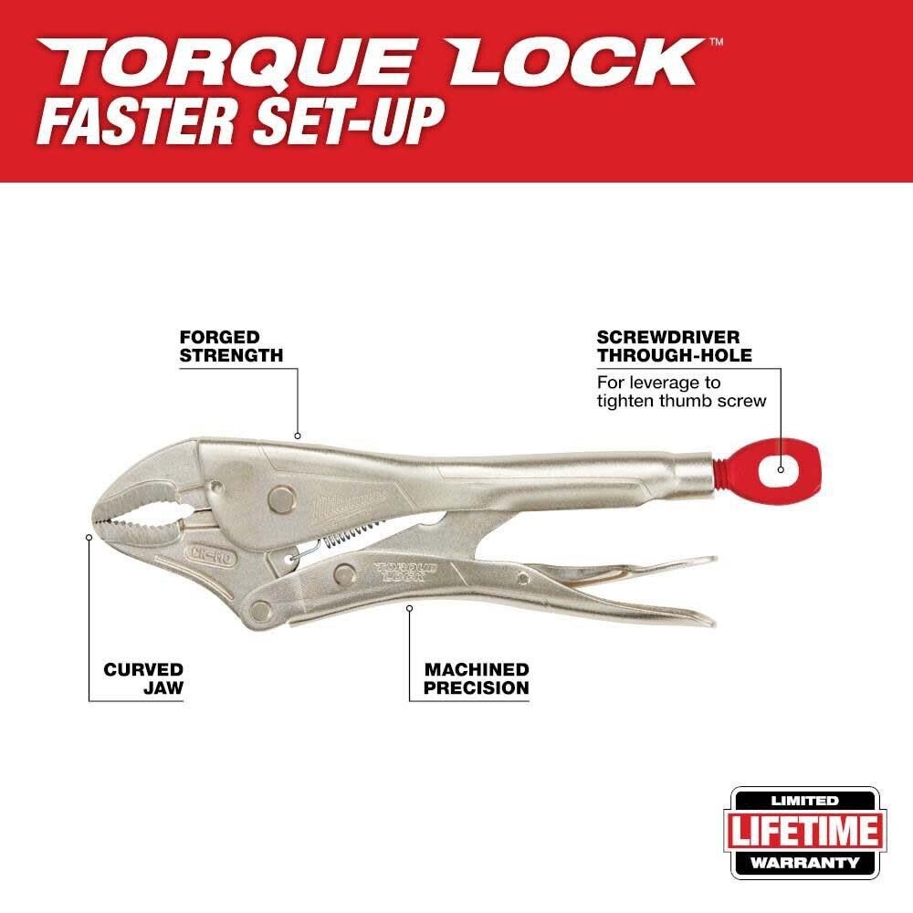 Milwaukee 48-22-3420 10 Inch TORQUE LOCK Curved Jaw Locking Pliers - 2