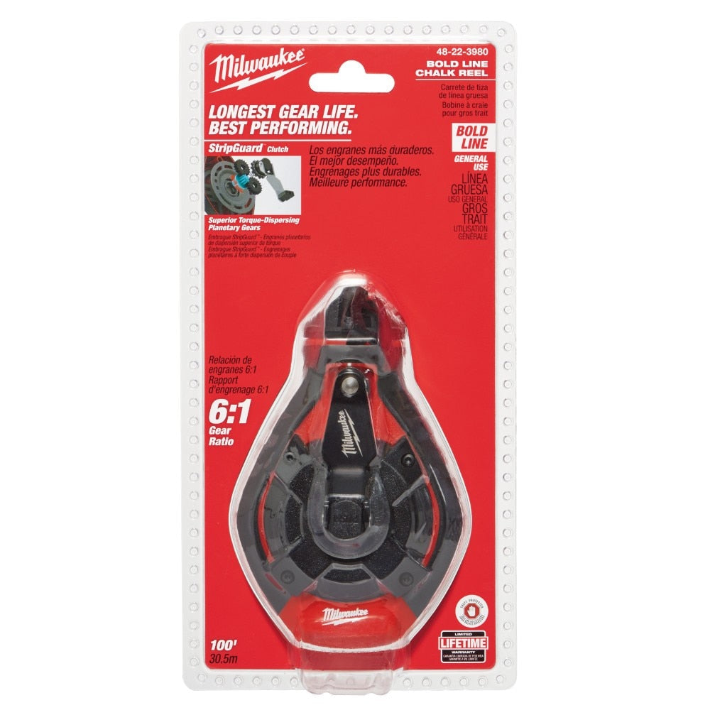 Milwaukee 48-22-3980 100' BOLD LINE CHALK N REEL BARE - 4
